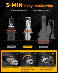 FAHREN HB5 6500K white bulb close-up showing crisp daylight illumination
