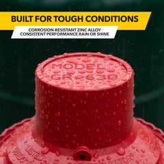 Zinc alloy housing provides durable performance in cold weather