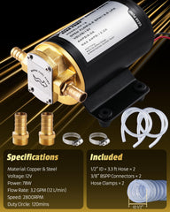 FAITIO 12V oil extractor pump in action shows efficient fluid transfer.