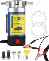 FAITIO 12V oil extractor pump top view for fast, clean car oil changes