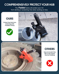 FAITIO bead breaker clamps onto various hub sizes for stable mounting.