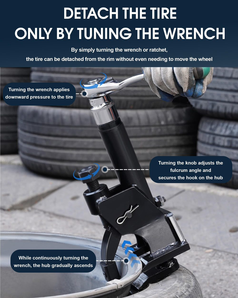 FAITIO bead breaker steel construction provides durability for tough tasks.