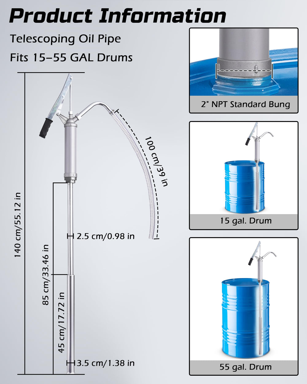 FAITIO pump handles diesel and kerosene and similar fluids