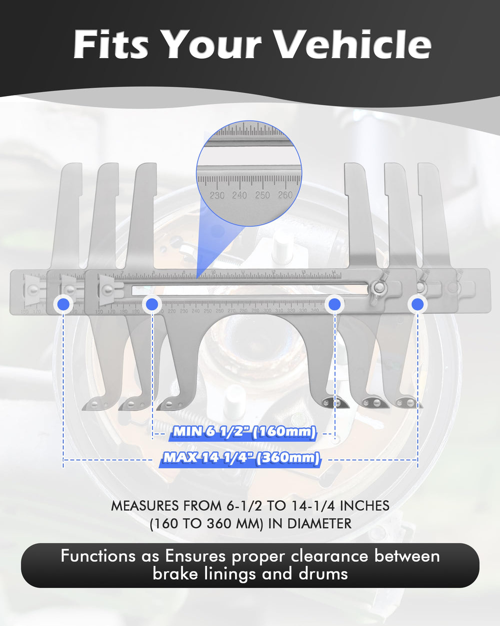 FAITIO scale with metric and imperial marks aids precise settings