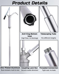 FAITIO drum pump fits 5–55 gallon drums with telescoping tube