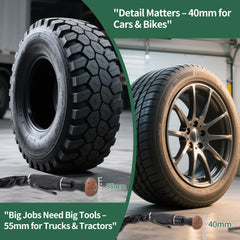 FAITIO tire buffer with silencer tube reduces exhaust noise