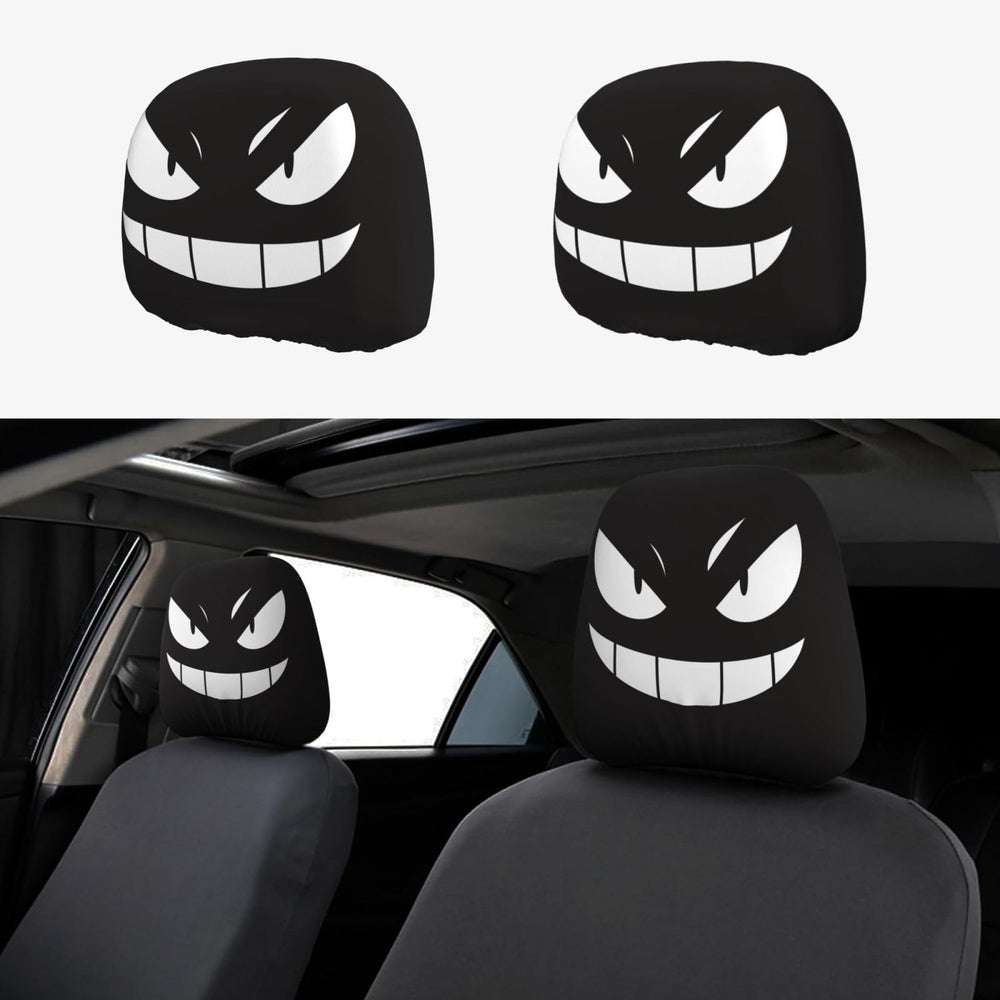 FalePrint headrest cover with monster face adds playful style and protection.
