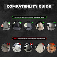 Easy to install removable headrest cover keeps interiors neat.