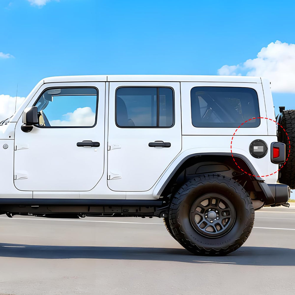 Wrangler JK compatibility close-up featuring FALVFUN American Flag design.