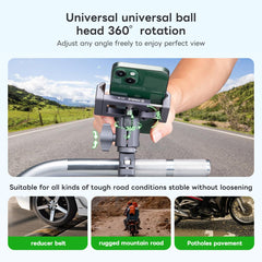 Handlebar clamp setup with double socket arm for versatile positioning