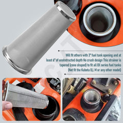 FancyTark cone filter 3-inch opening detail confirms correct top diameter for fit.