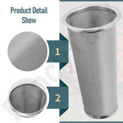 FancyTark cone filter 6-inch length revealed in side profile for deep tank clearance.