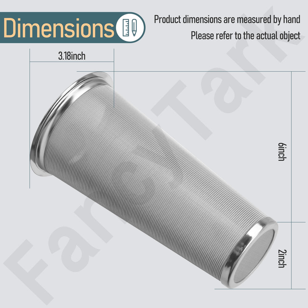 FancyTark cone filter side view demonstrates compact cone shape for tight fuel tank spaces.