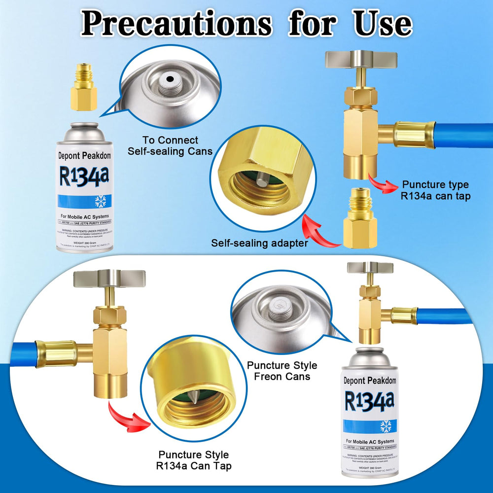 FANOVO 134a low pressure quick coupler for secure snap-on connections.