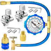 FANOVO refrigerator recharge hose with gauge for quick, accurate freon refills.