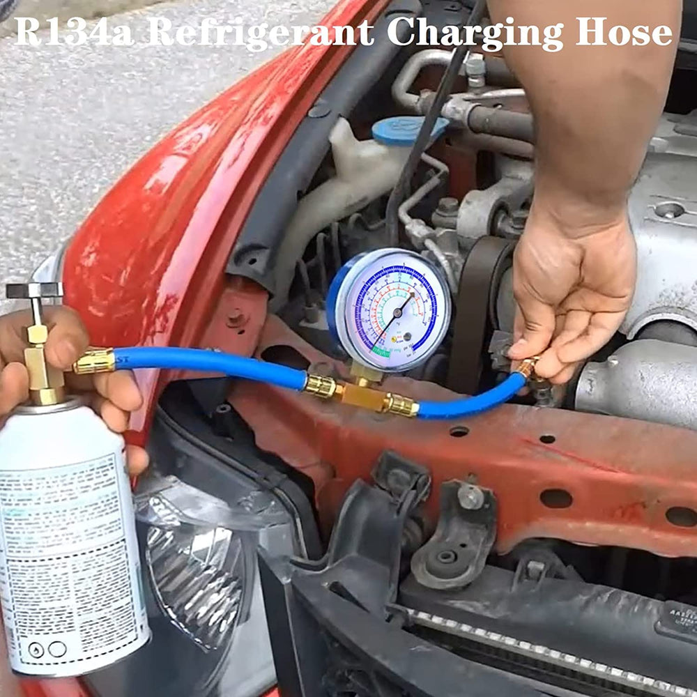 Fanovo hose with gauge supports wide compatibility and reliable R134a charging performance.