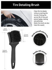 Fantasticlean flexible 360-degree brush reaches tight spots on wheels.