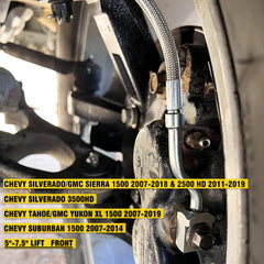 FAPO SHOCK brake line for Silverado 2500HD improves durability under heavy use.