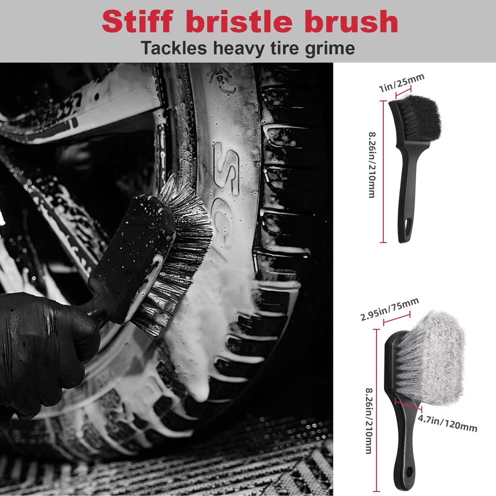 Faqeegi wave-pattern pads apply even tire shine across the tire surface.