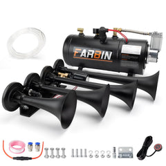 FARBIN 178DB four-trumpet horns provide a high-visibility warning for drivers