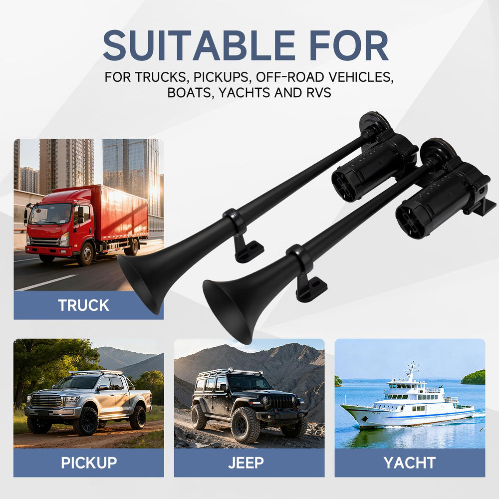 Farbin 178dB horn delivers noticeable signaling in busy traffic.