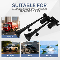 Farbin 178dB horn delivers noticeable signaling in busy traffic.