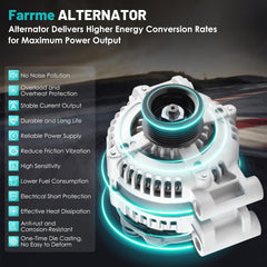 Farrme 11113 compact-design alternator showing CNC construction and long life