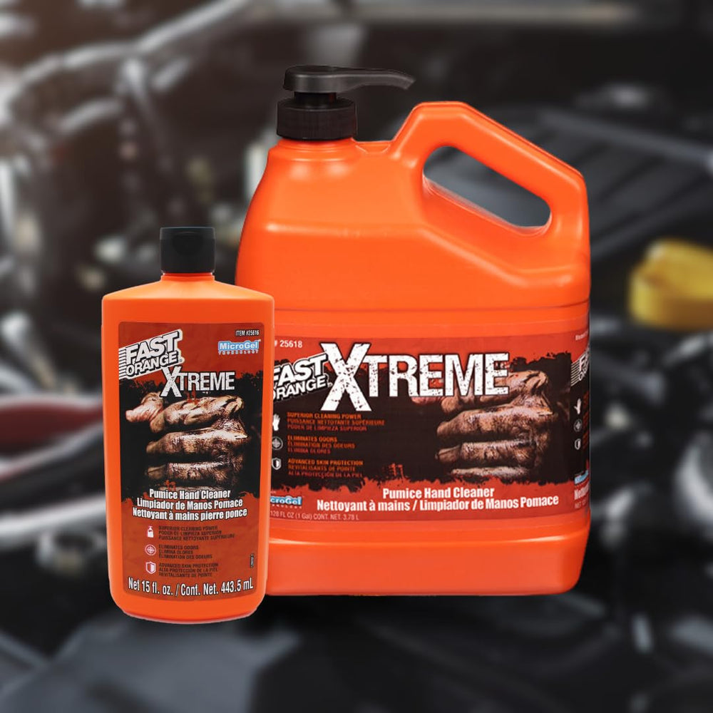 Fast Orange Xtreme conditioning formula helps hands stay hydrated during heavy cleaning.