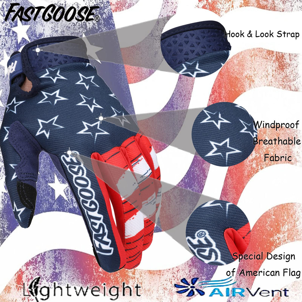 FASTGOOSE gloves feature stretchy back for a flexible, secure grip.