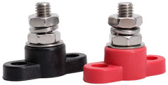 Fastronix Solutions 3/8 in red junction block for secure power and ground connections.