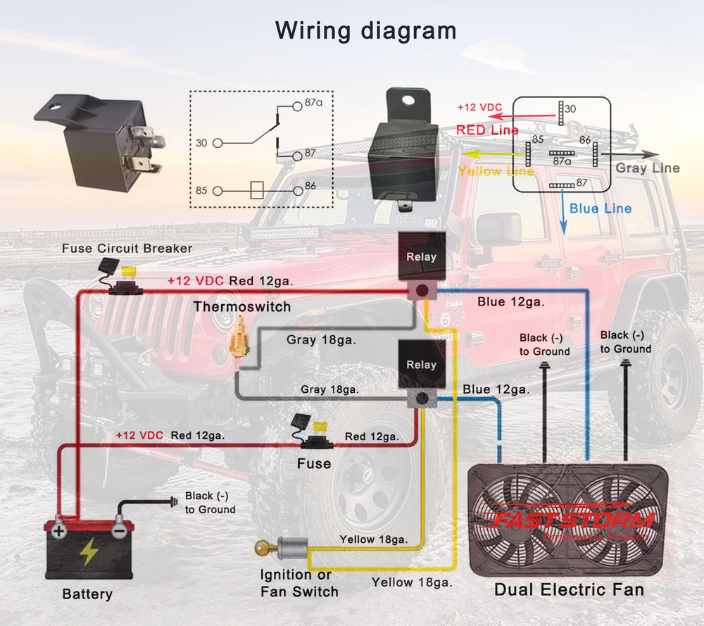 FASTSTORM 4-pin relay wiring kit simplifies installation and setup.