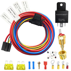 FASTSTORM electric fan relay kit 60amp in engine bay for reliable cooling.