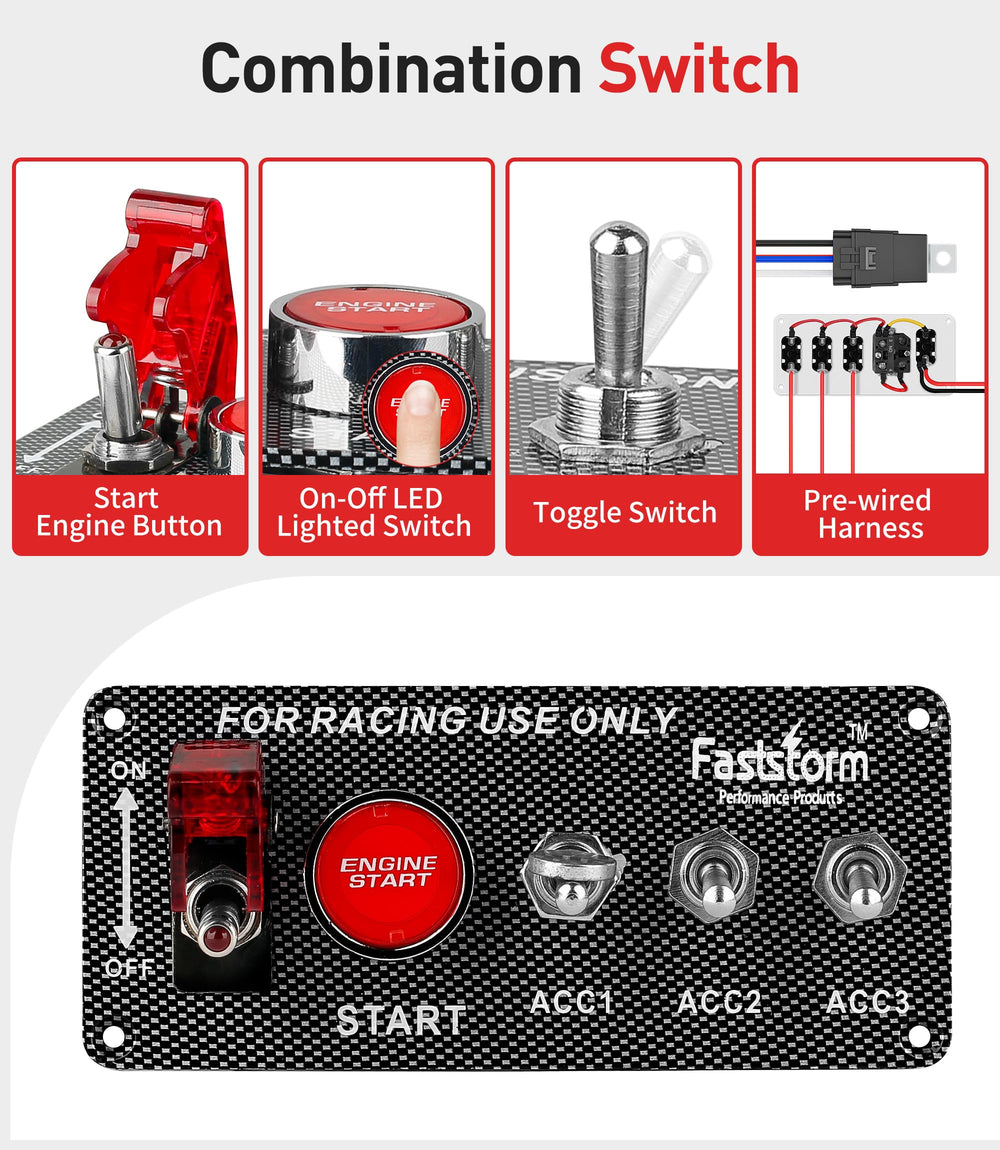 FASTSTORM red LED push button start providing quick ignition feedback