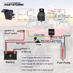 FASTSTORM relay harness with connectors for easy wiring