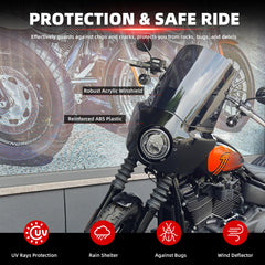 FATECIM 15 inch smoke windshield adds visibility and a bold look for Harley