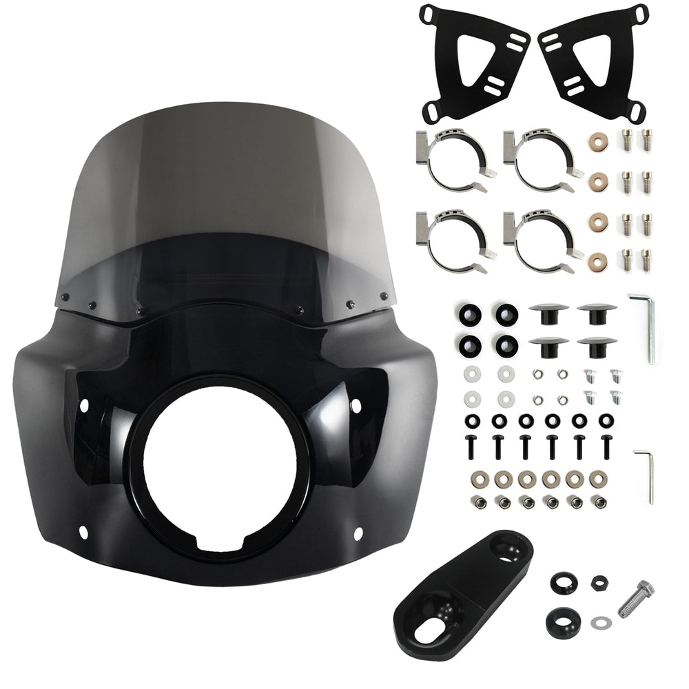 FATECIM 575 headlight fairing on Harley Sportster adds retro style.