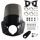 FATECIM Harley headlight fairing in black enhances retro style and wind protection