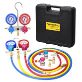 FavorCOOL HVAC gauges with 3 way manifold for precise refrigerant diagnostics on site