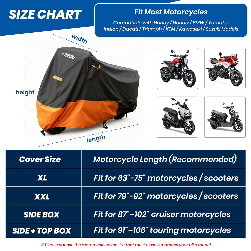 Favoto windproof elastic hem and buckles keep cover secure.
