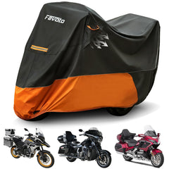 Favoto motorcycle cover front view on Harley-Davidson for rain and sun protection