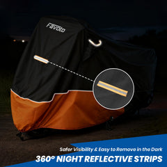 Favoto motorcycle cover night reflective design improves safety.