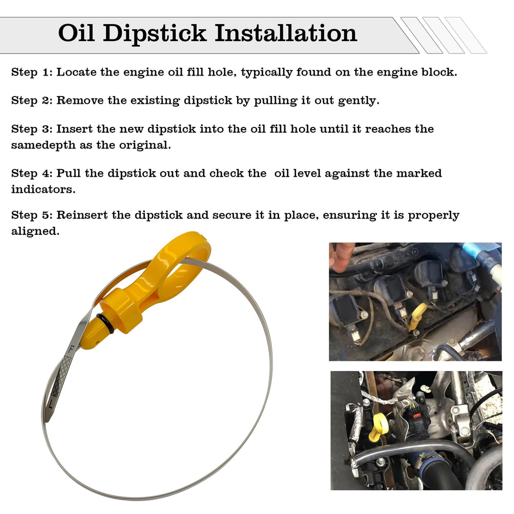 FBLOWMOD 2403810S dipstick stainless steel resists rust and corrosion.