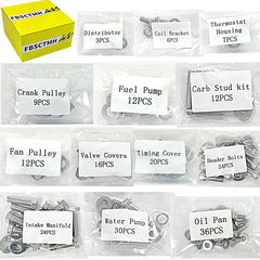 FBSCTMH SBC bolt kit packaging labels highlight sets for quick, accurate installation.