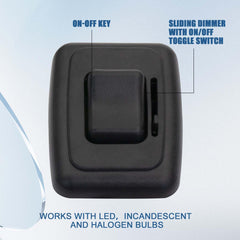 FBULWSEC 60W dimming capacity for LED, halogen, and incandescent lights.