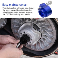 Easy installation of the FBULWSEC X3 belt remover tool on the clutch.