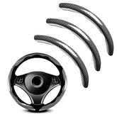 FDCTSD universal carbon fiber steering wheel cover front view shows silver finish for a refreshed interior