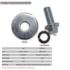 FDJ Predator 212 clutch kit with washer and wrench emphasizes easy assembly