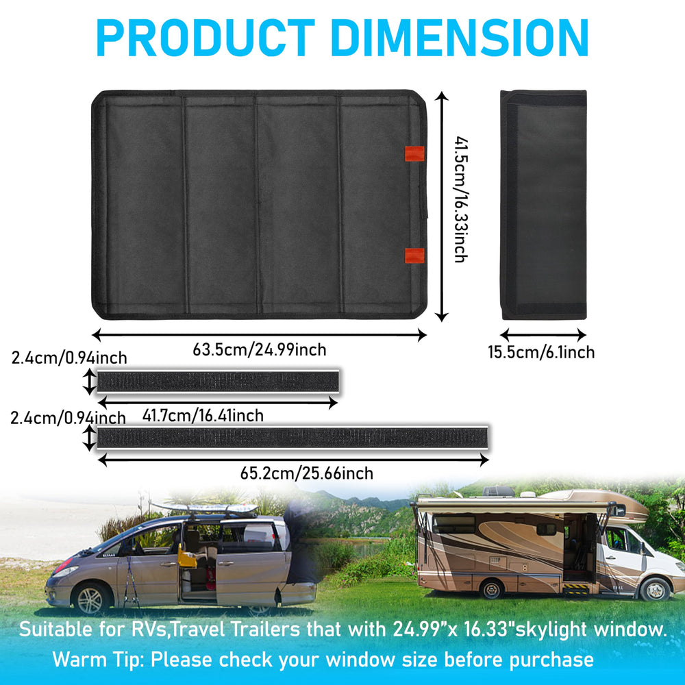 FDKJEJC RV window shade with hook-and-loop install for easy setup