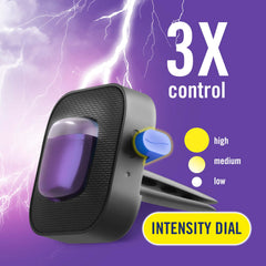 Activation click on the vent clip starts Midnight Storm odor control in the cabin.