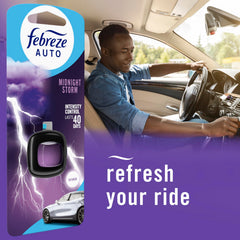 Febreze Auto Midnight Storm maintains consistent freshness across the cabin.